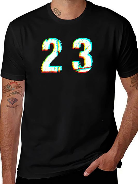 Retro 23 Graphic Print Black T-Shirt