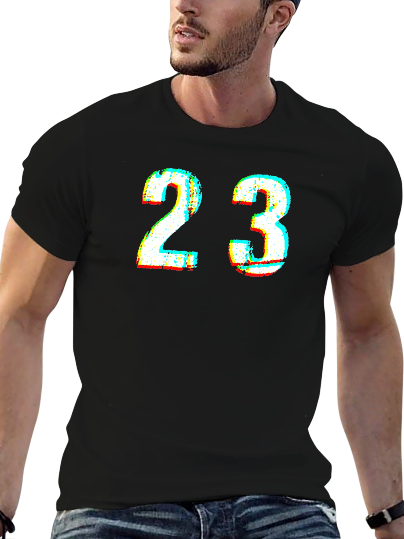 Retro 23 Graphic Print Black T-Shirt