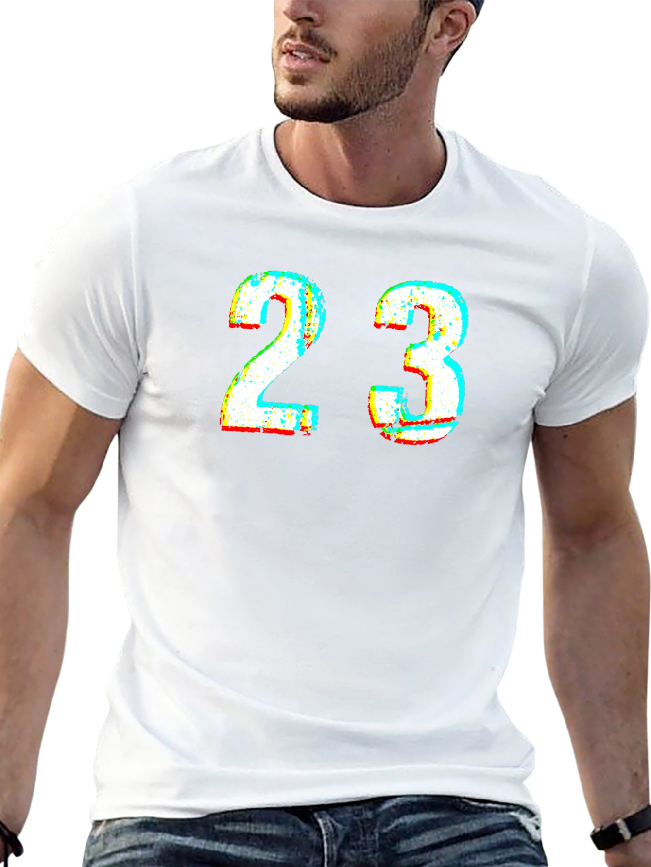 Retro 23 Graphic Print Black T-Shirt