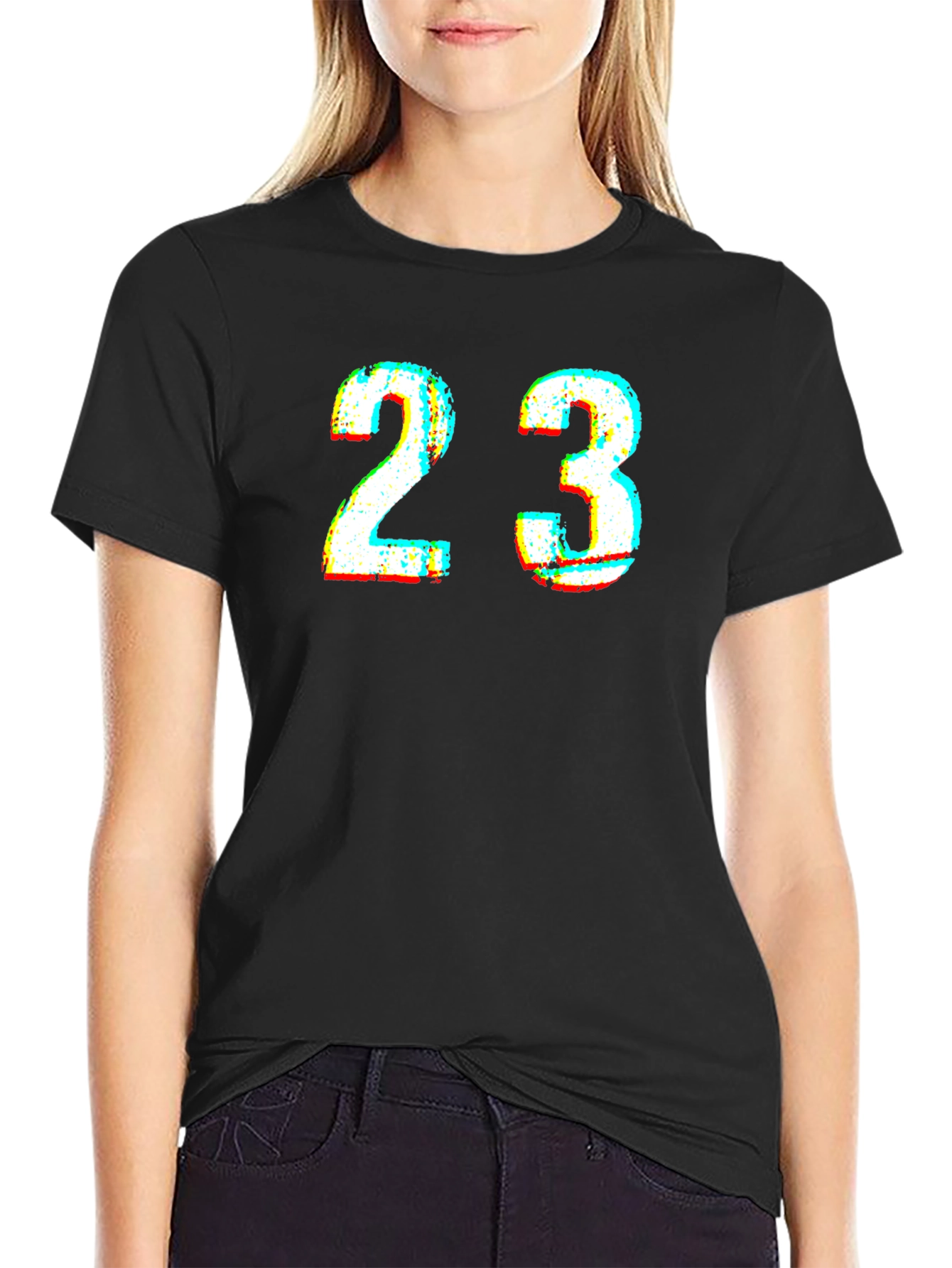 Retro 23 Graphic Print Black T-Shirt
