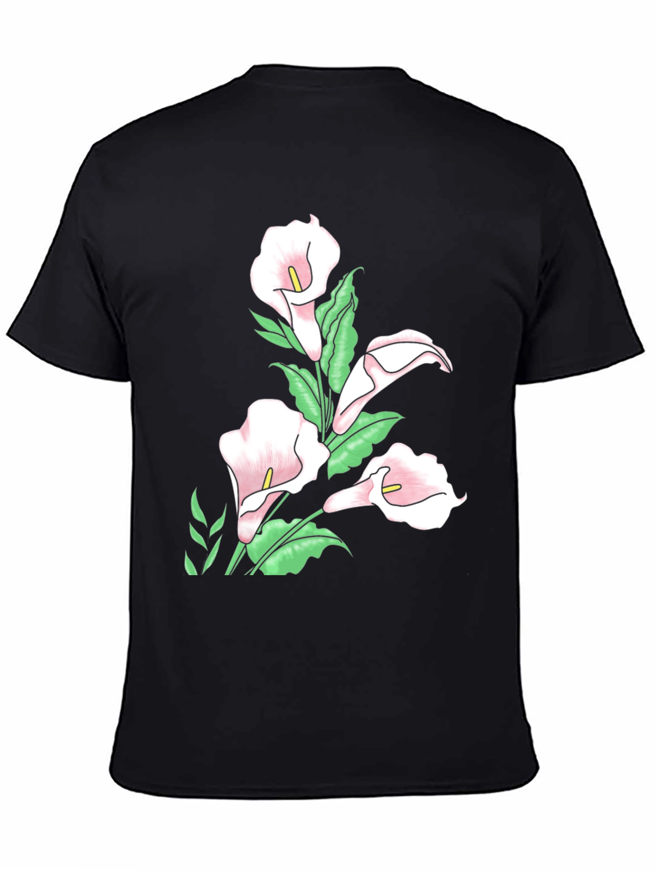 Black Floral Calla Lily T-Shirt