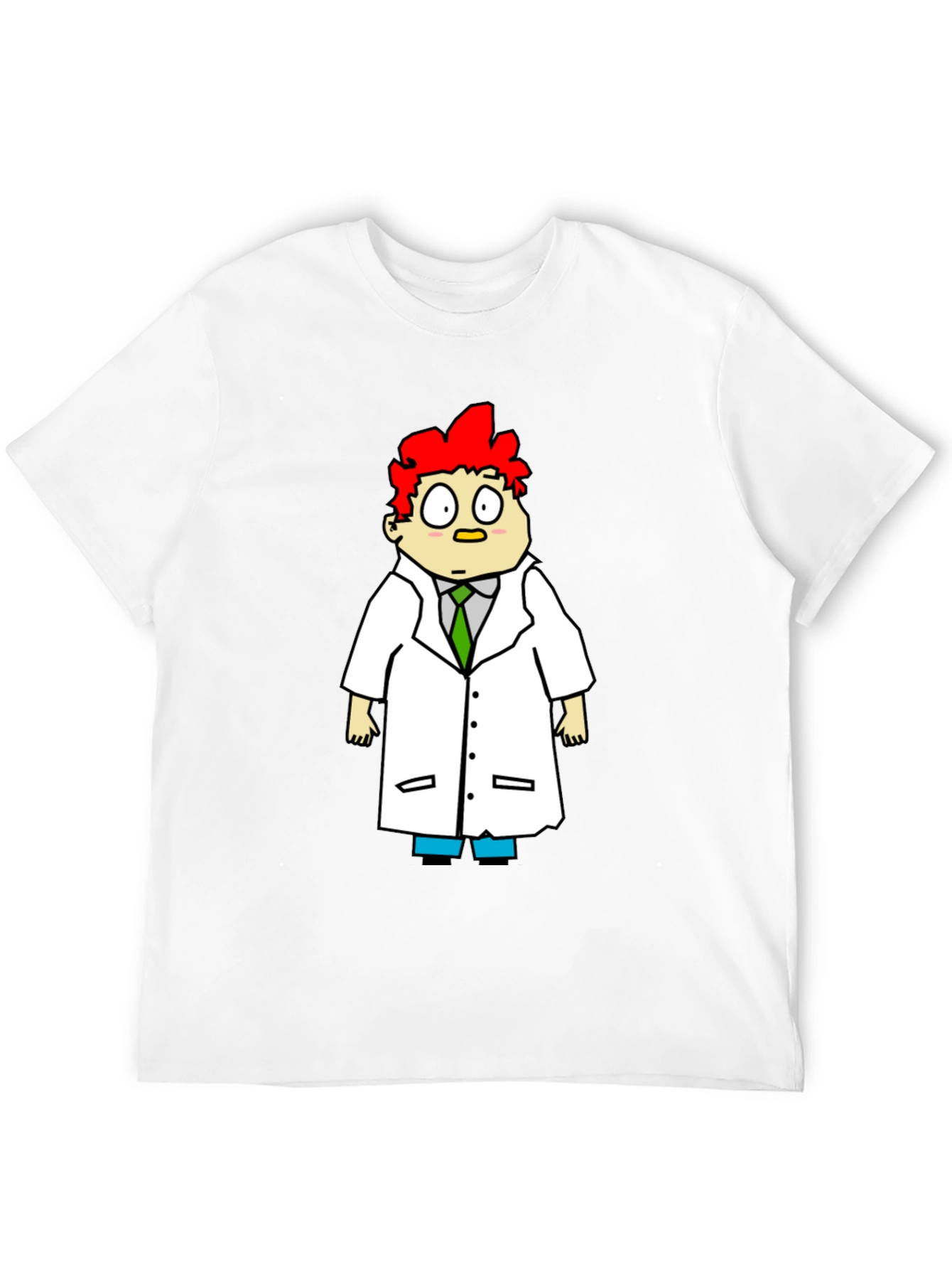 Scientist Cartoon Graphic Black T-Shirt