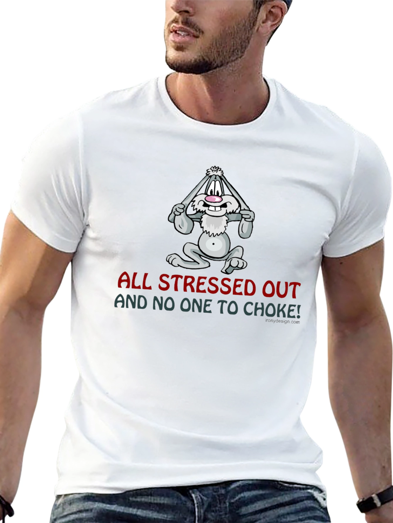 Stressed Out Bunny Graphic Tee - Funny T-Shirt