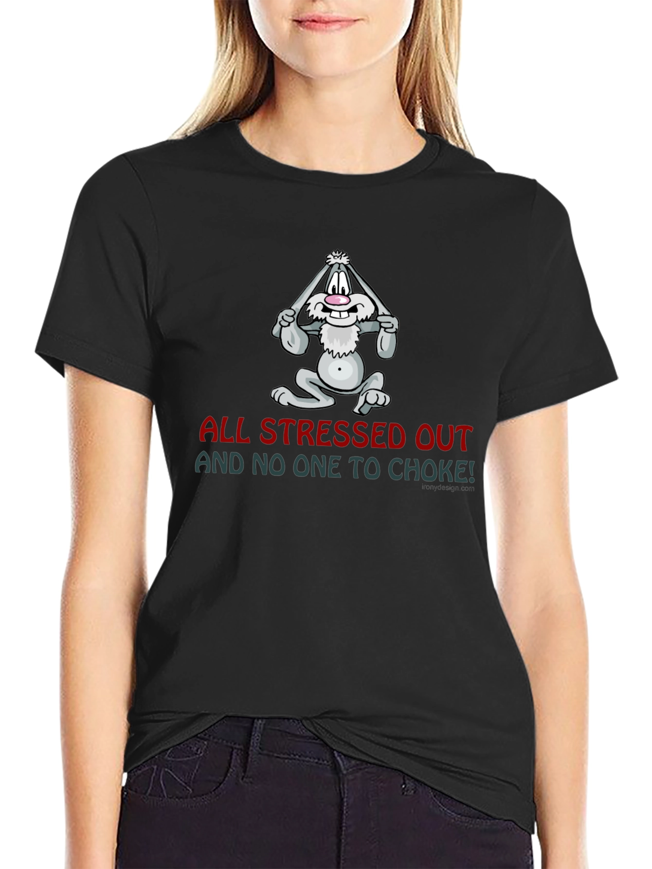 Stressed Out Bunny Graphic Tee - Funny T-Shirt