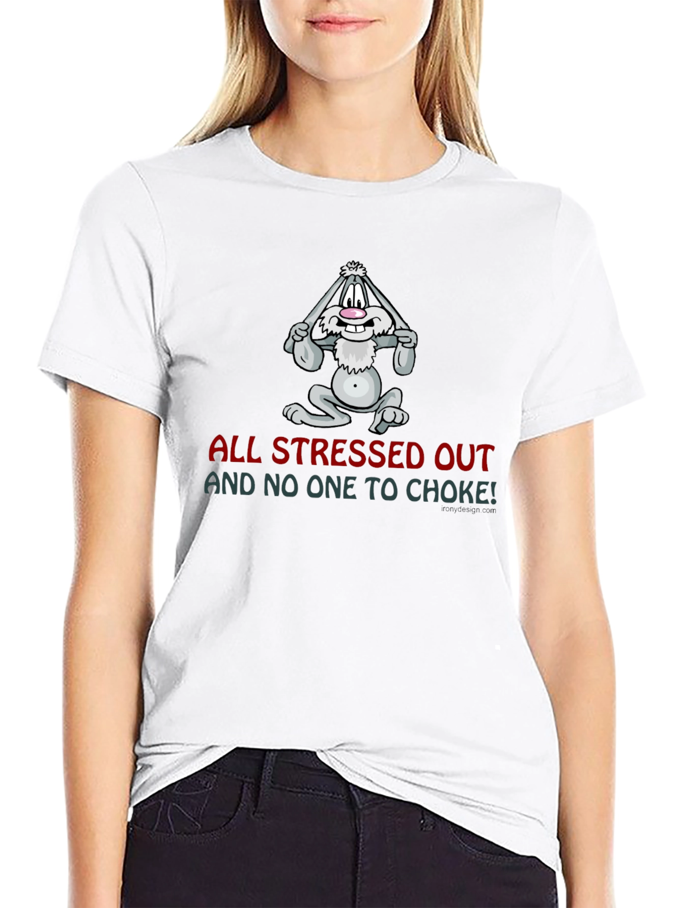 Stressed Out Bunny Graphic Tee - Funny T-Shirt
