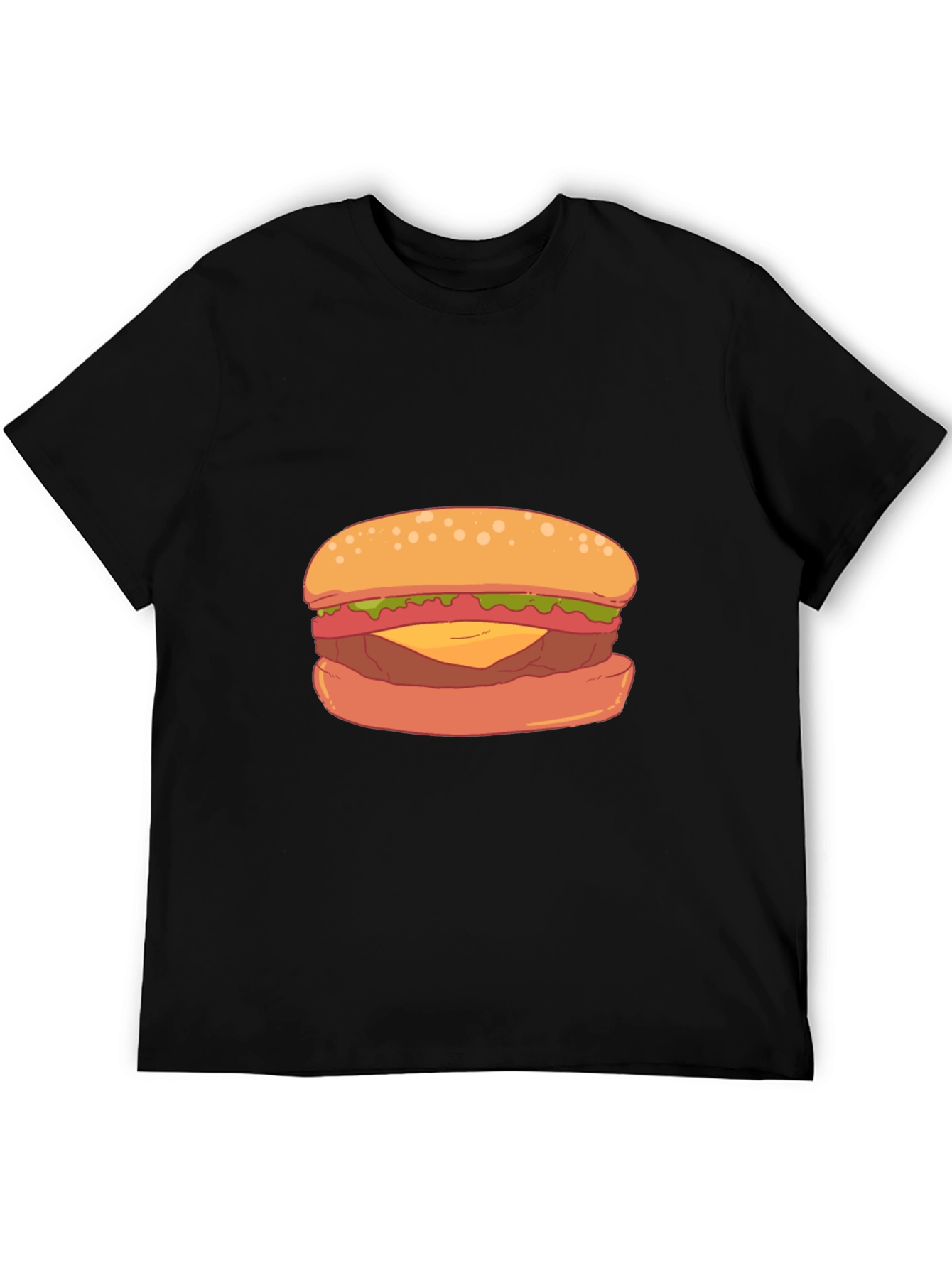 Burger Graphic Black T-Shirt - Casual Wear