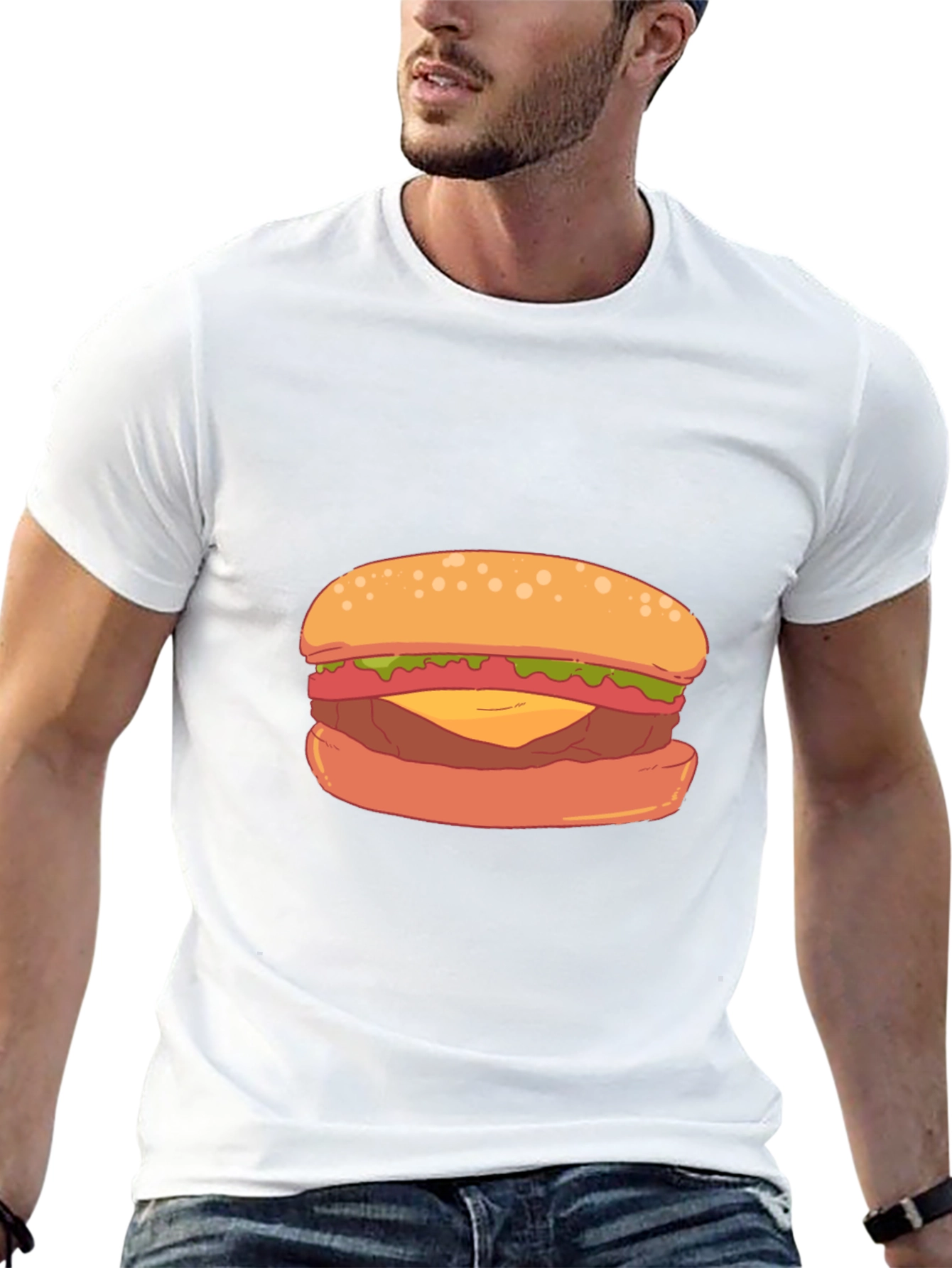 Burger Graphic Black T-Shirt - Casual Wear