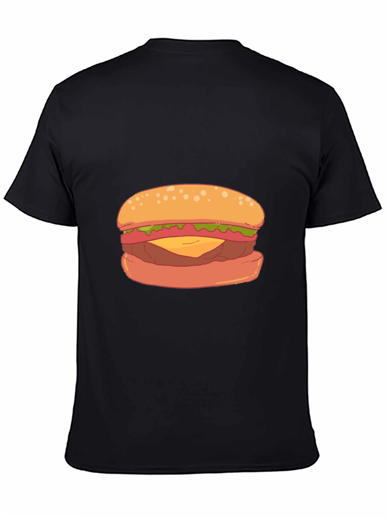 Burger Graphic Black T-Shirt - Casual Wear