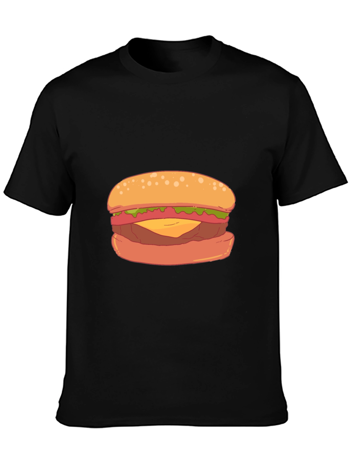 Burger Graphic Black T-Shirt - Casual Wear