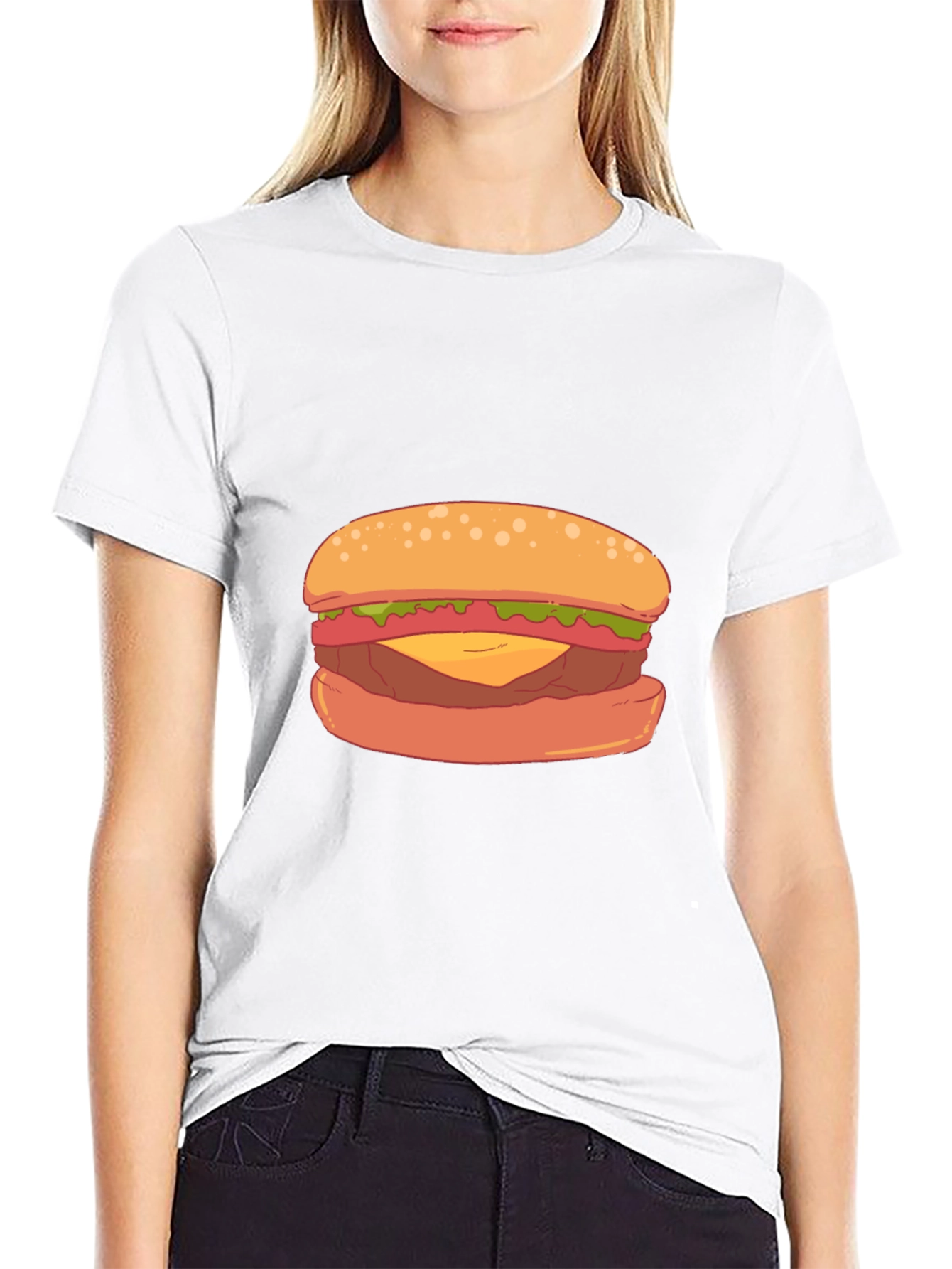 Burger Graphic Black T-Shirt - Casual Wear