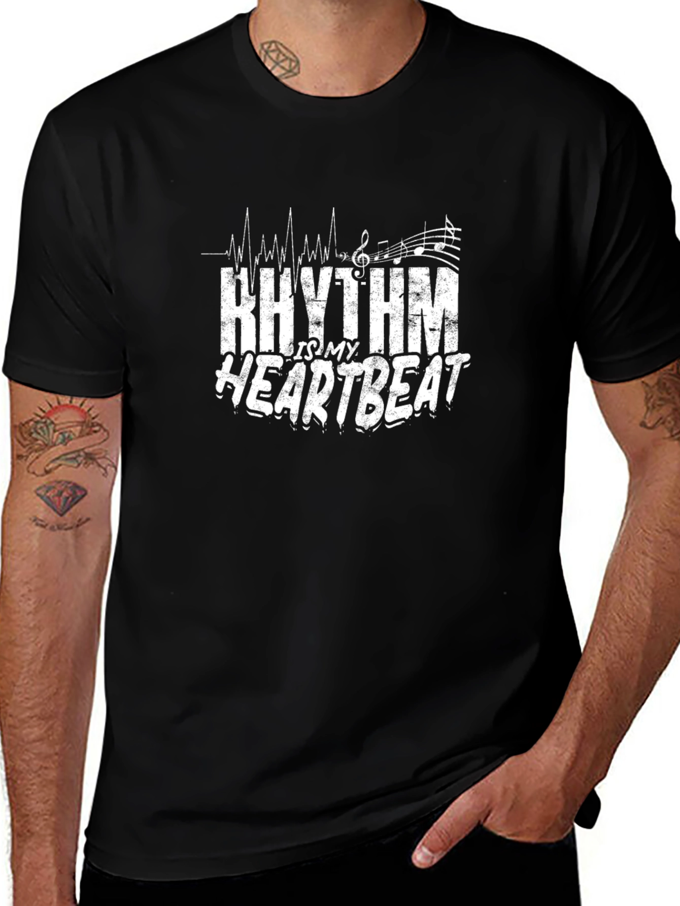 Rhythm is my Heartbeat Black T-Shirt