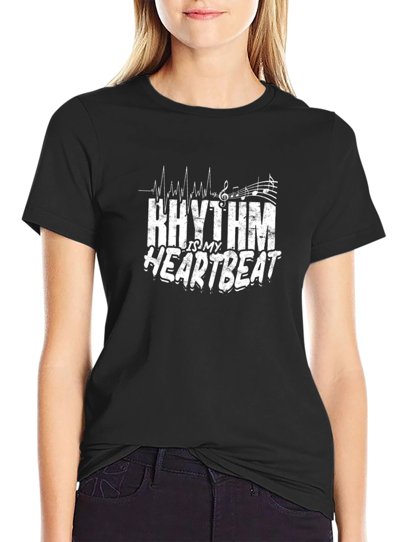 Rhythm is my Heartbeat Black T-Shirt
