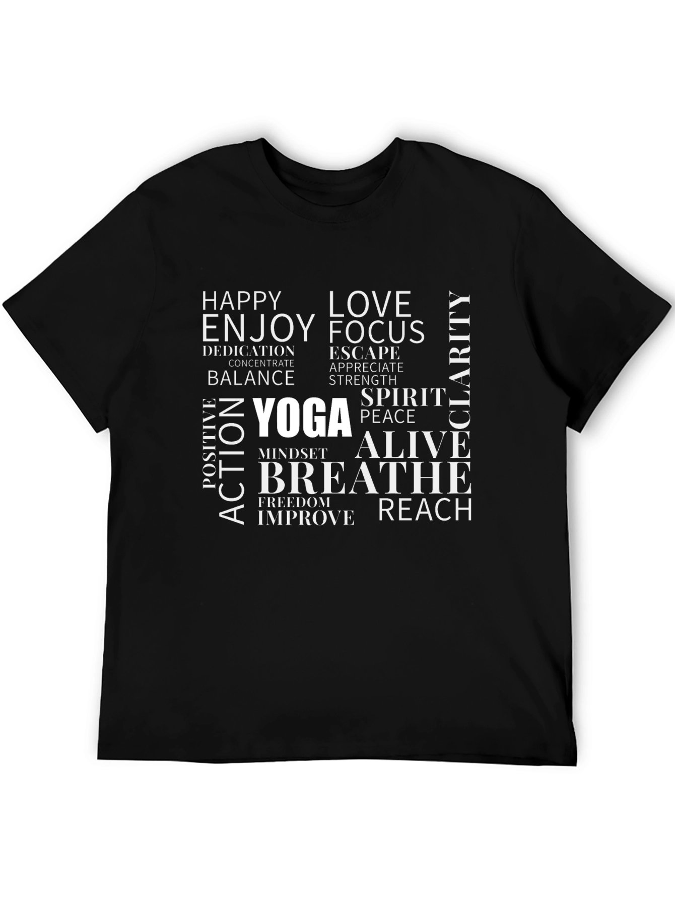 Yoga Inspired Word Art Graphic T-Shirt