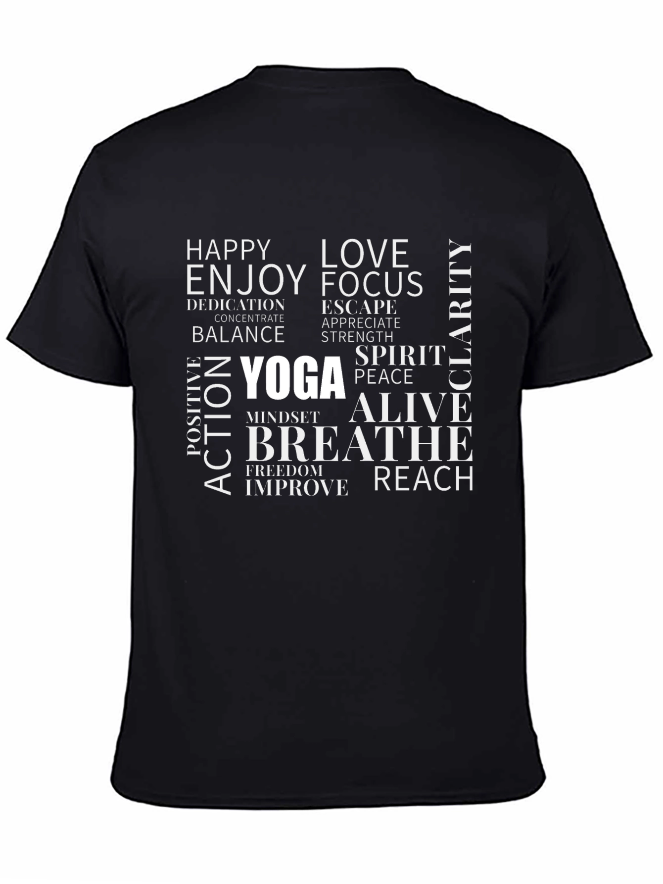 Yoga Inspired Word Art Graphic T-Shirt