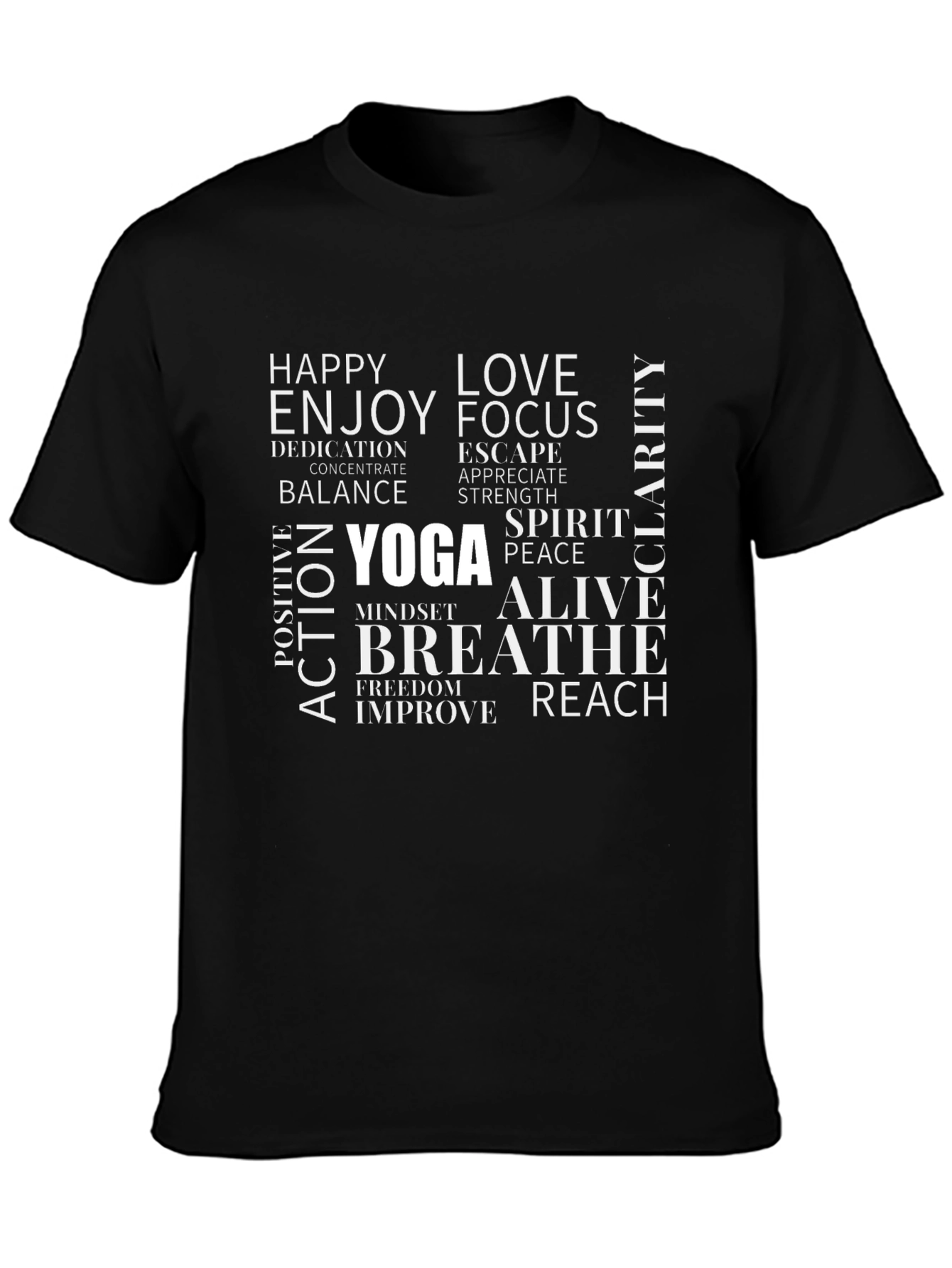 Yoga Inspired Word Art Graphic T-Shirt