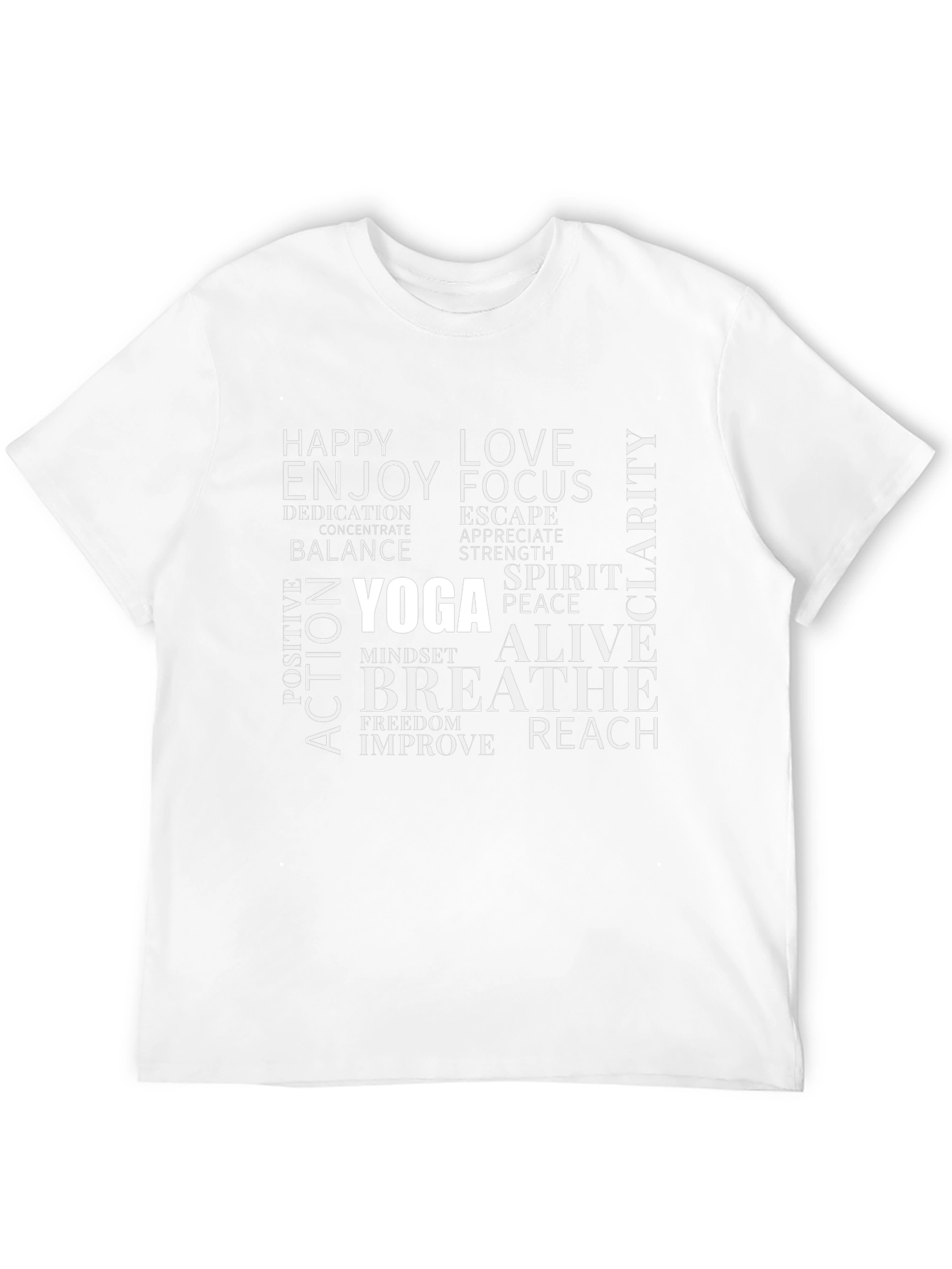 Yoga Inspired Word Art Graphic T-Shirt