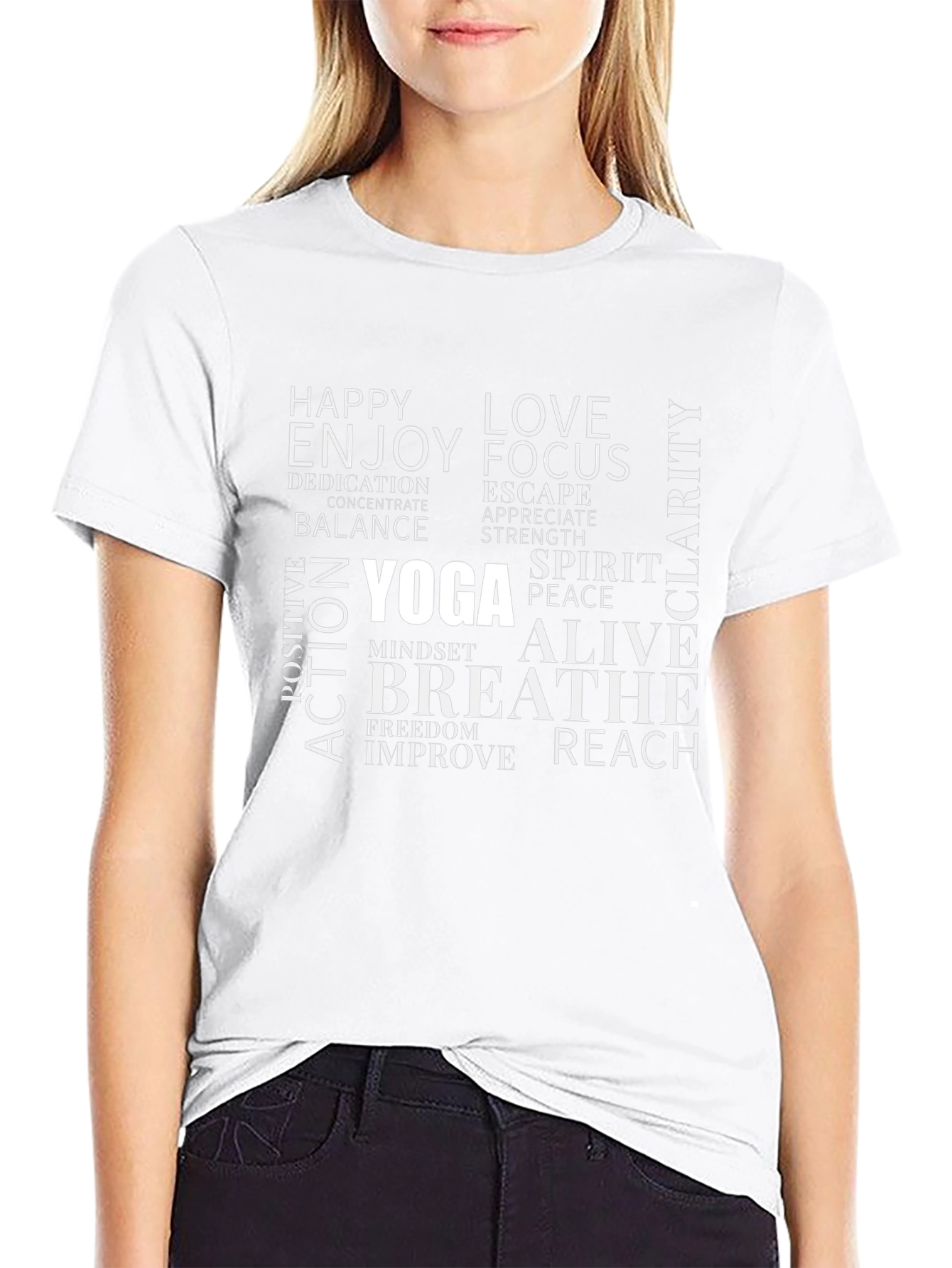 Yoga Inspired Word Art Graphic T-Shirt