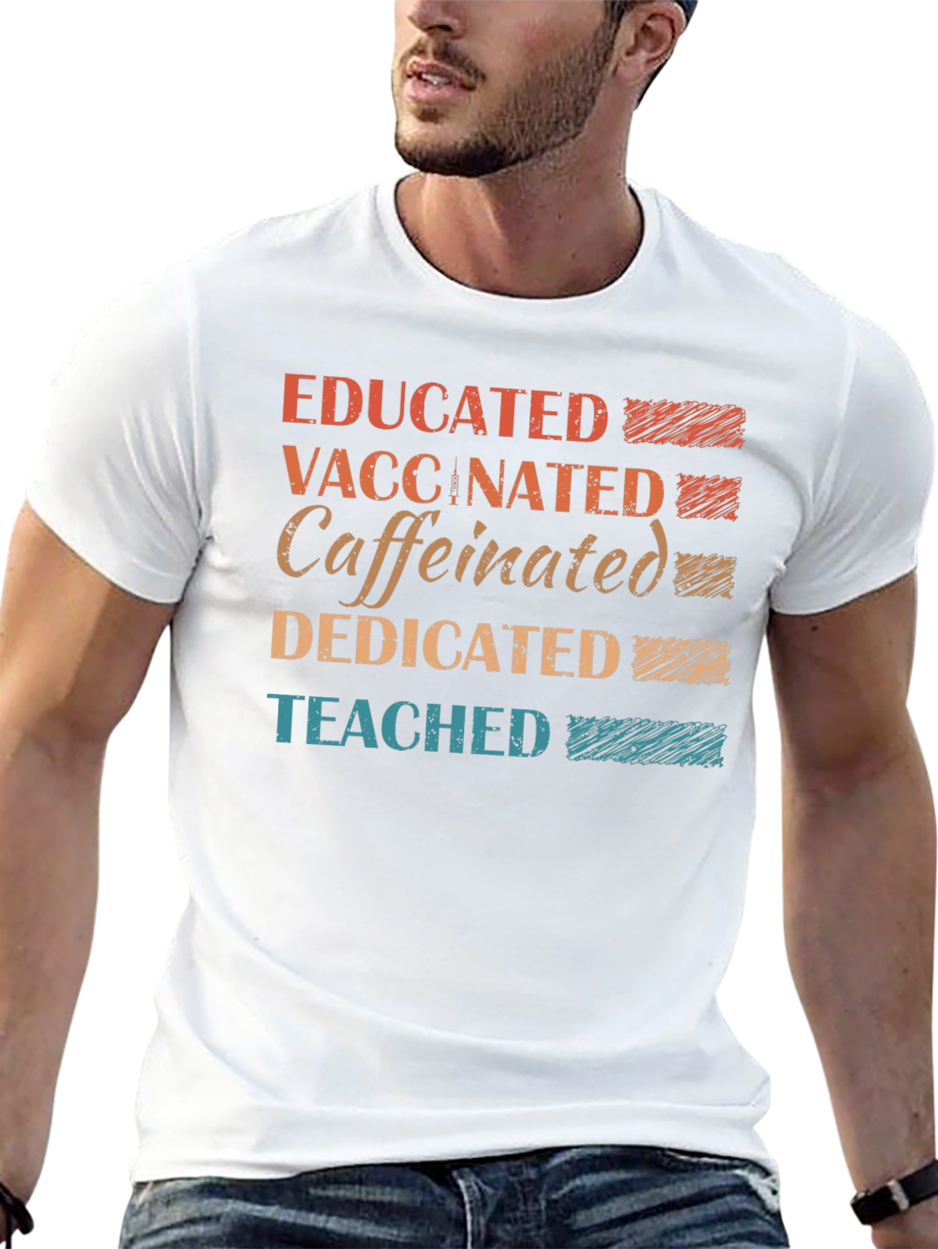 Educated Vaccinated Caffeinated Dedicated T-Shirt