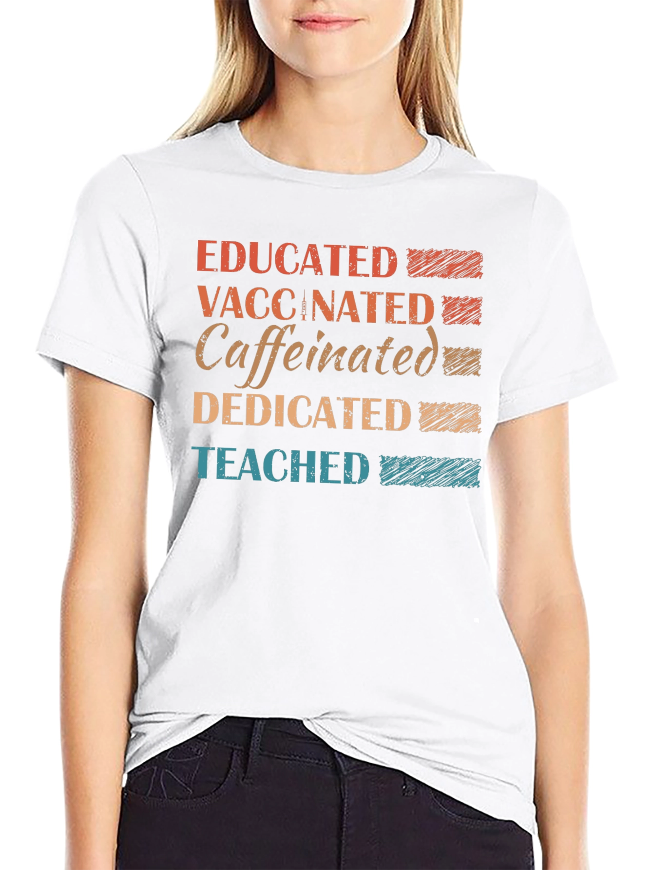 Educated Vaccinated Caffeinated Dedicated T-Shirt