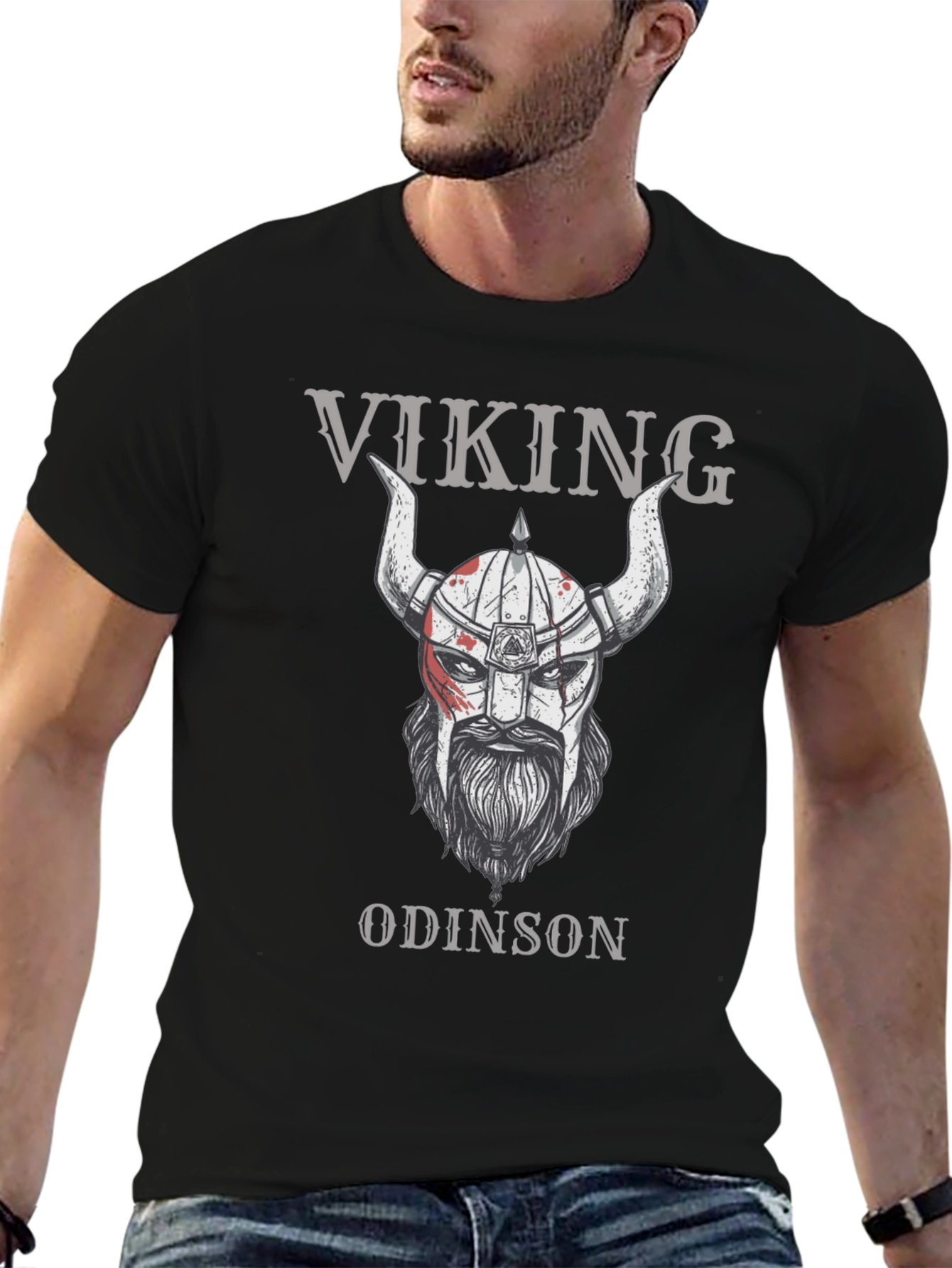 Viking Odinson Graphic Print T-Shirt