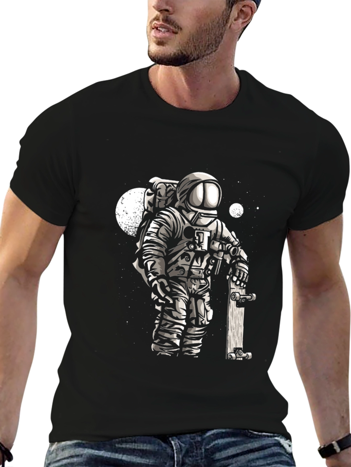Astronaut Skater T-Shirt - Cool Space Tee