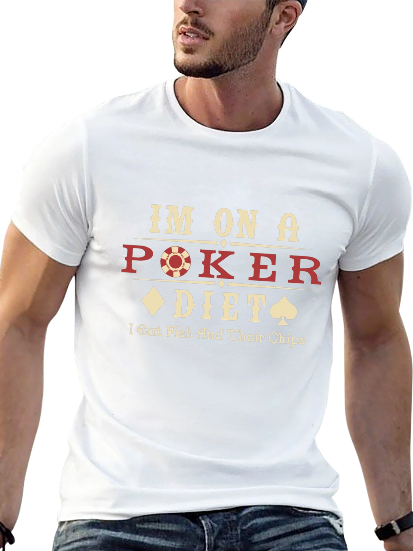 Poker Diet T-Shirt - Eat Fish and Chips
