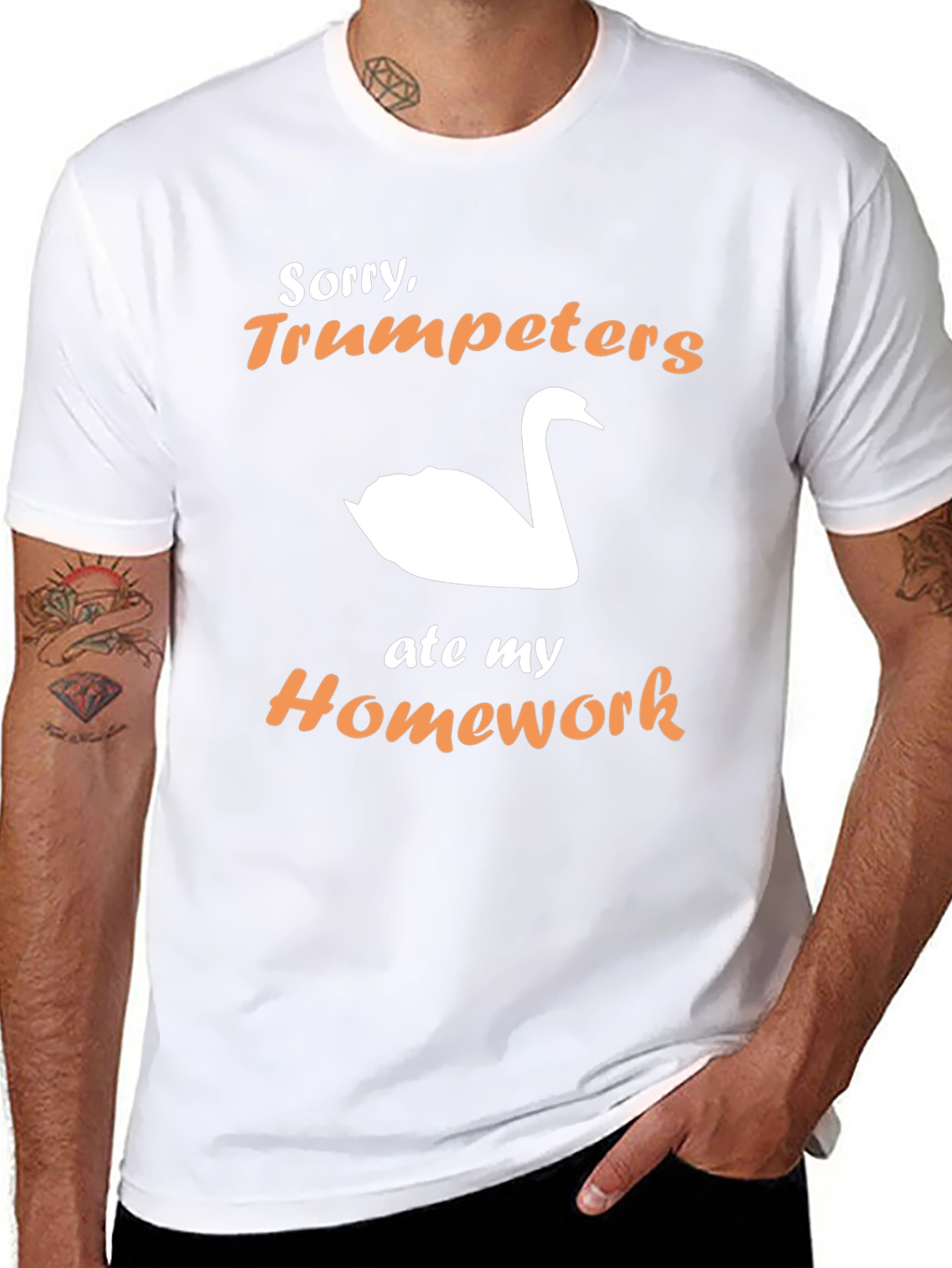 Trumpeters Swan Ate My Homework Funny T-Shirt