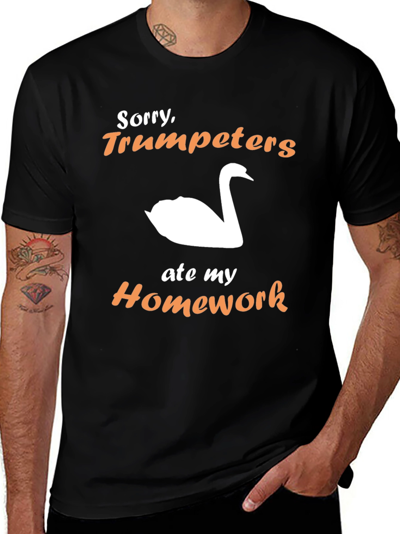Trumpeters Swan Ate My Homework Funny T-Shirt