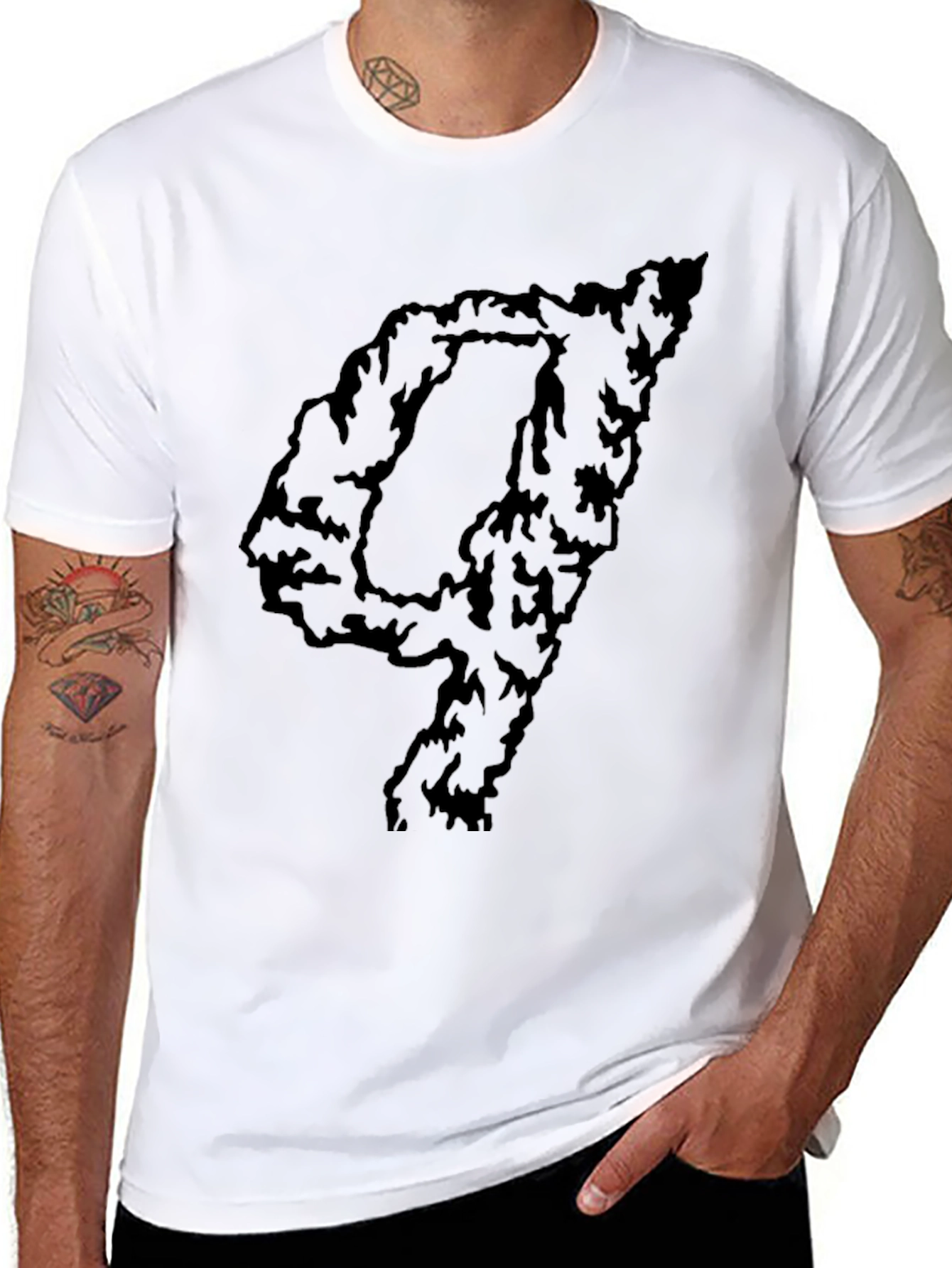 Abstract 4 Graphic Black T-Shirt