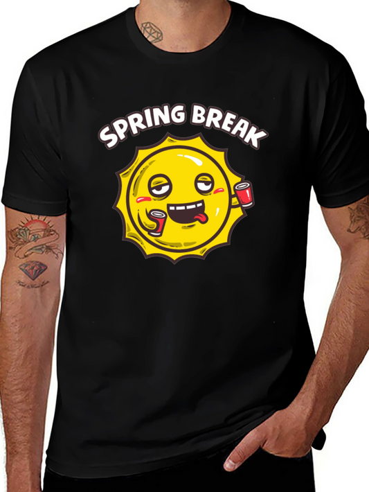 Spring Break Sun Graphic Black T-Shirt