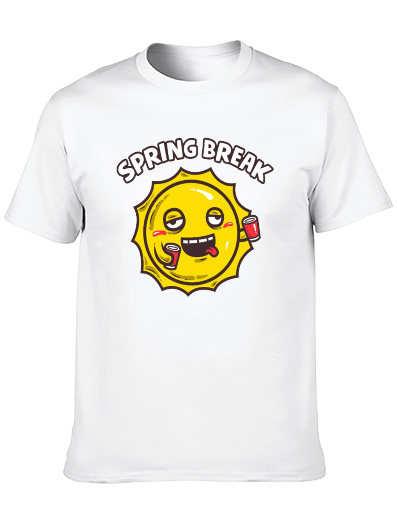 Spring Break Sun Graphic Black T-Shirt