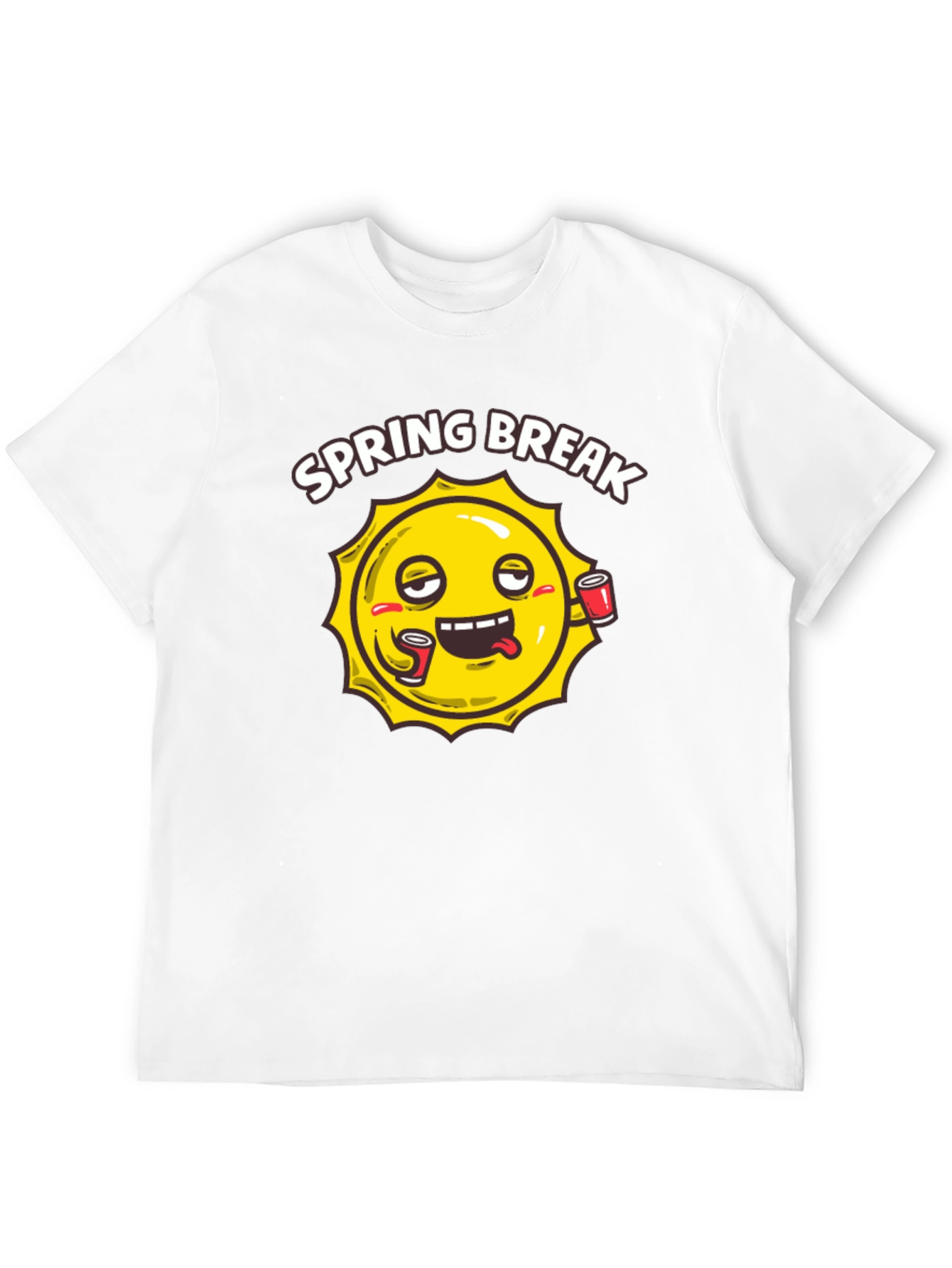Spring Break Sun Graphic Black T-Shirt