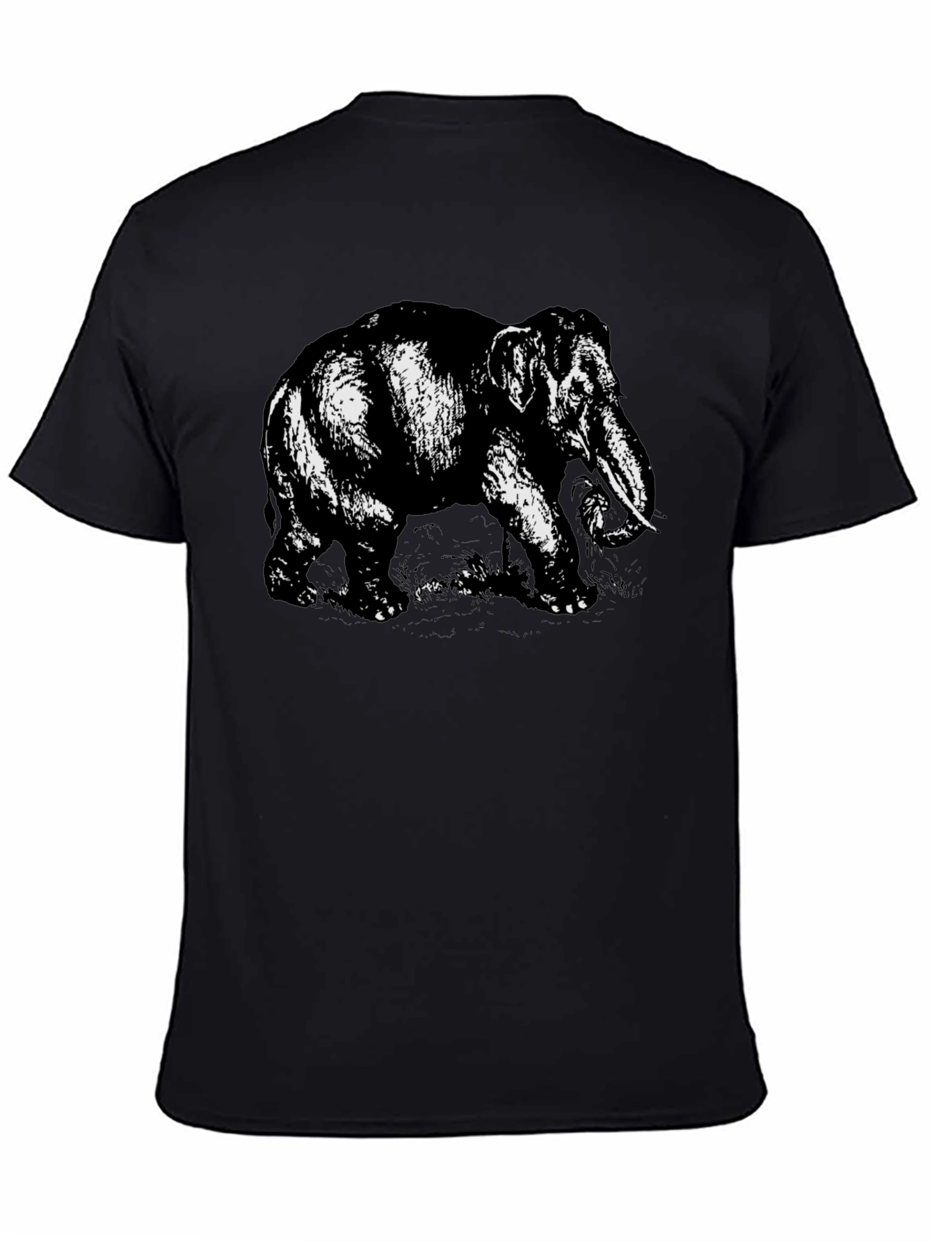 Elephant Graphic Tee - Bold Black Cotton