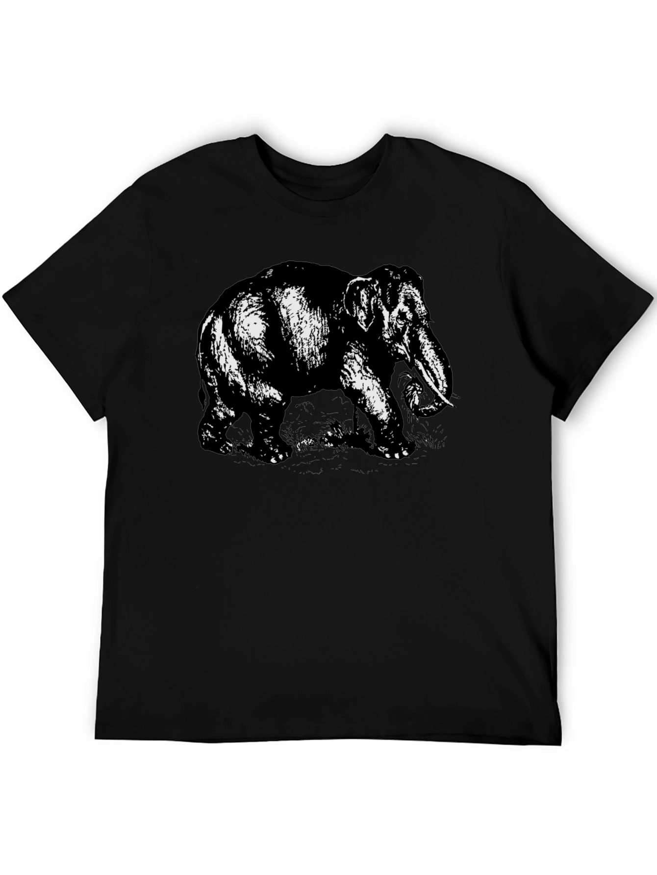 Elephant Graphic Tee - Bold Black Cotton