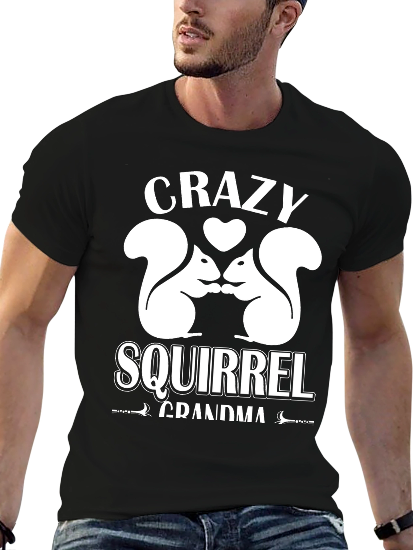 Crazy Squirrel Grandma T-Shirt Graphic Tee