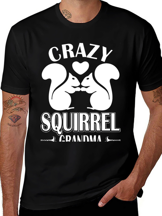 Crazy Squirrel Grandma T-Shirt Graphic Tee