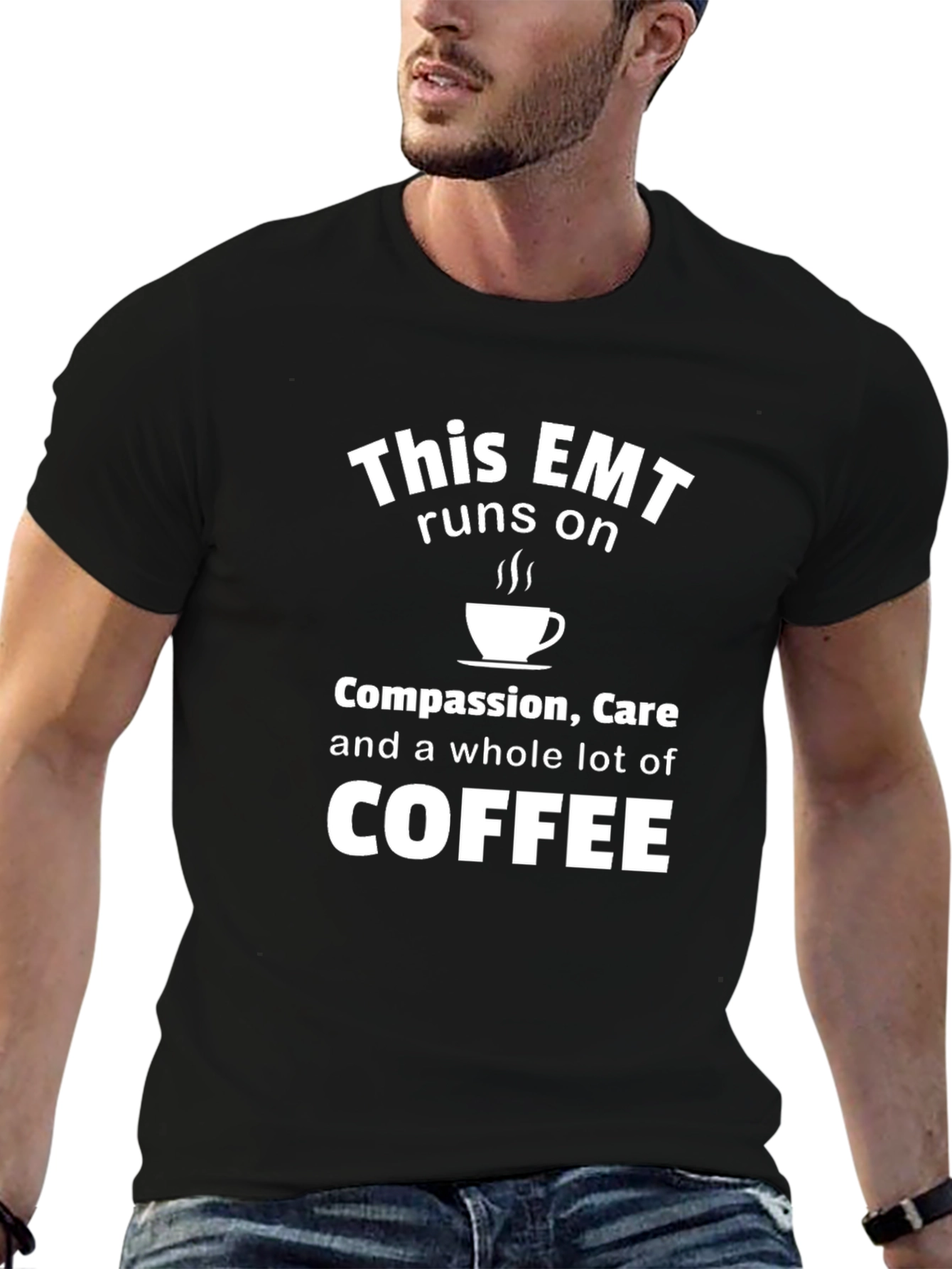 EMT Coffee T-Shirt - Compassion Care and Caffeine