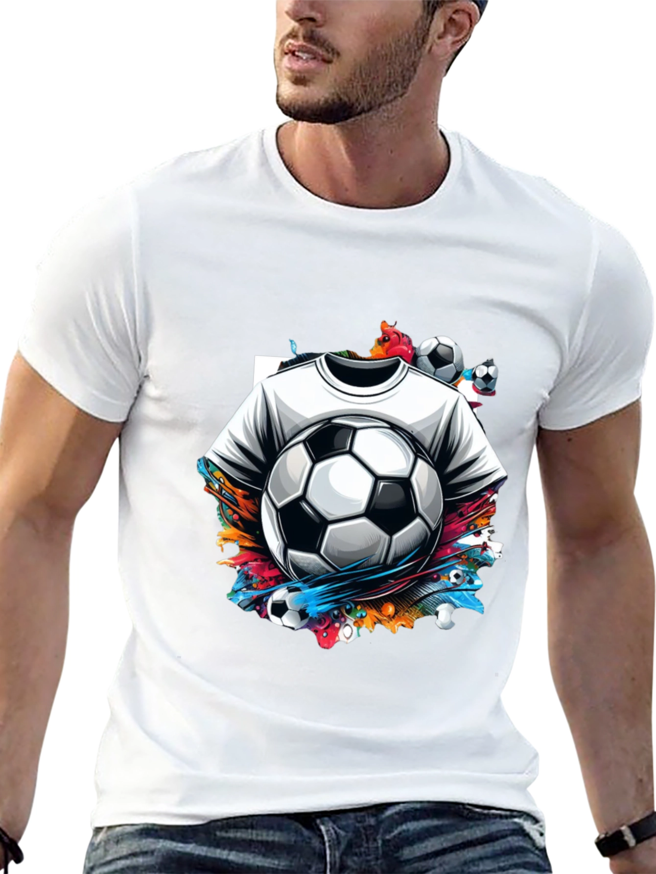 Soccer Splash Graphic T-Shirt - Black