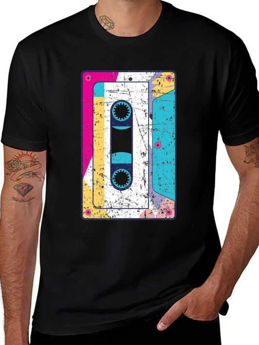 Retro Cassette Tape Graphic Tee - Vintage Style