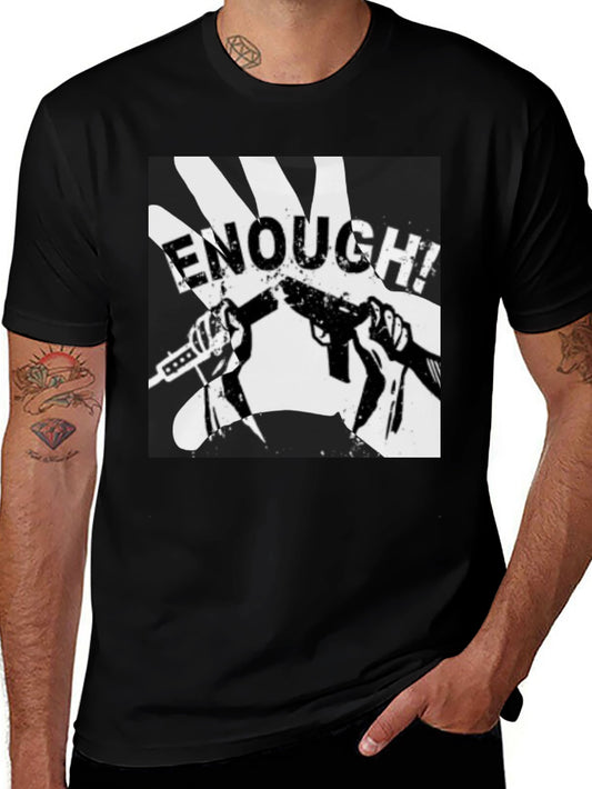 Enough! Graphic Tee - Black Cotton Blend