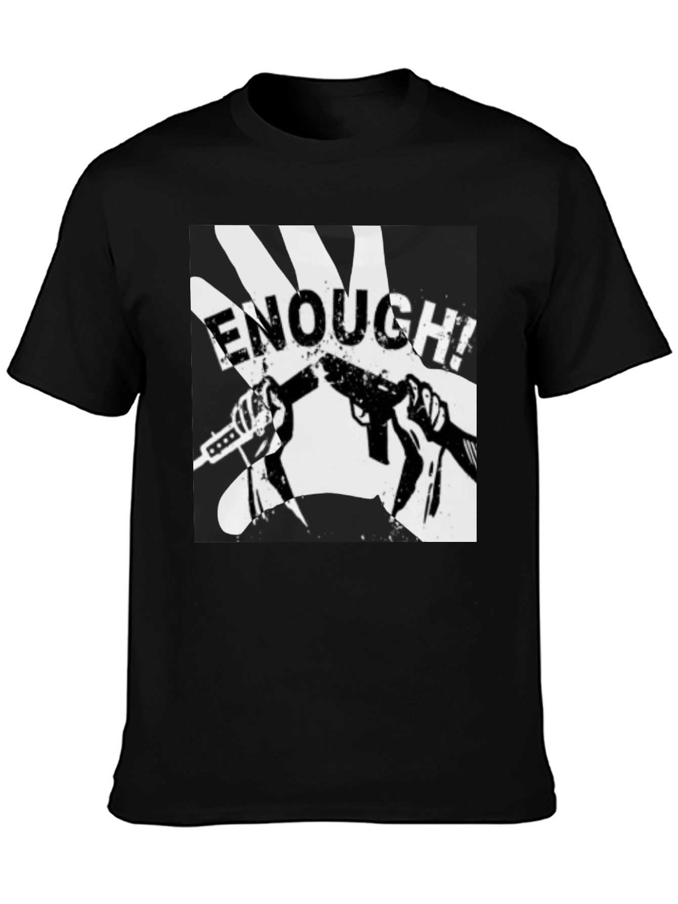 Enough! Graphic Tee - Black Cotton Blend