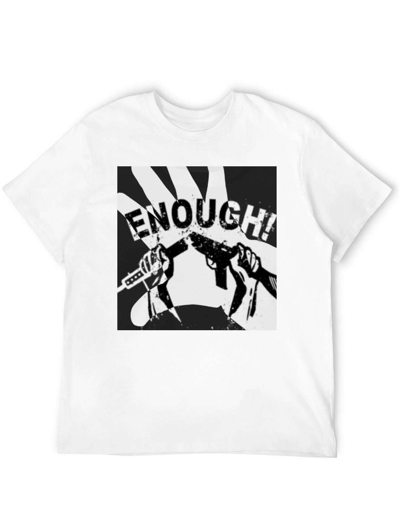 Enough! Graphic Tee - Black Cotton Blend