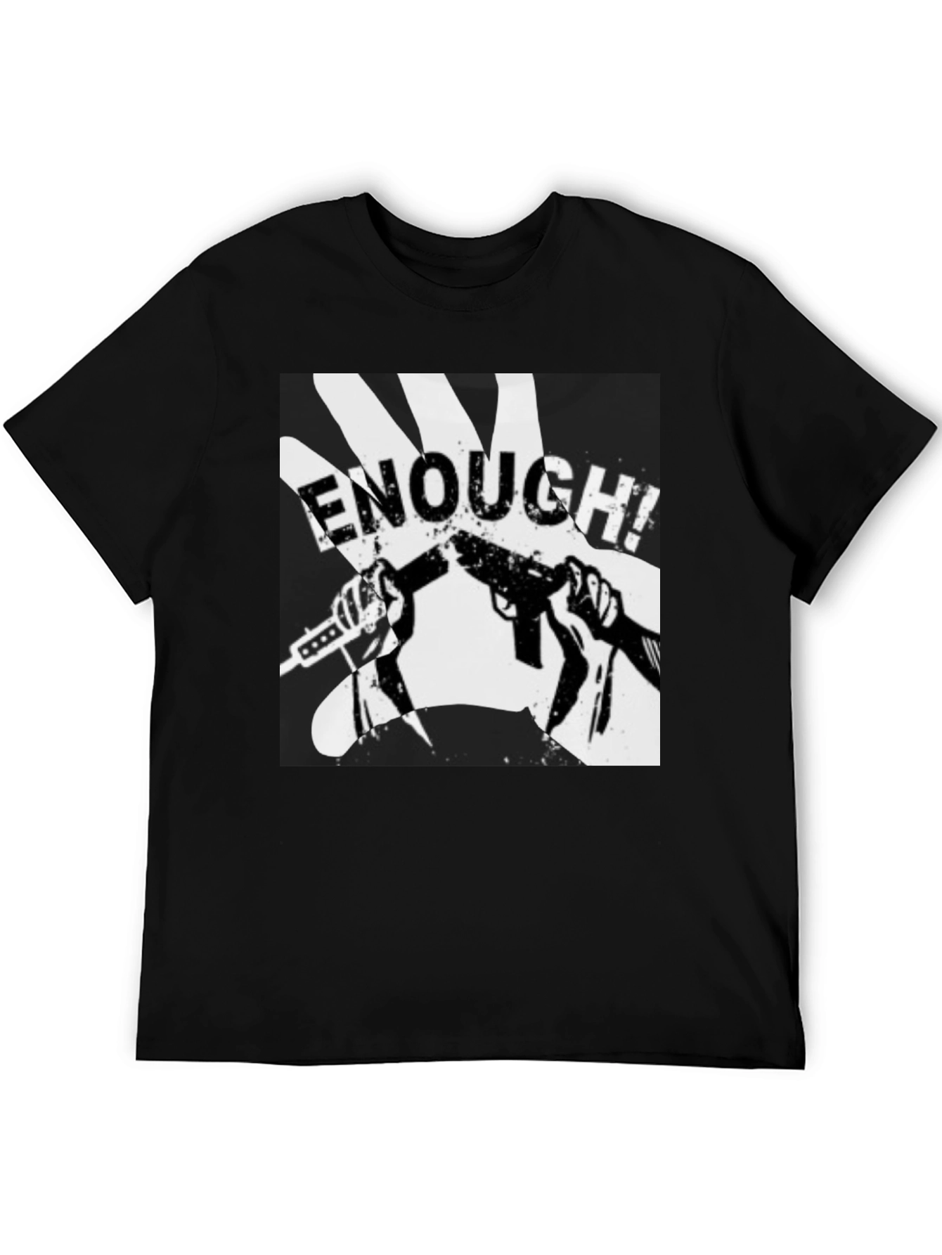 Enough! Graphic Tee - Black Cotton Blend