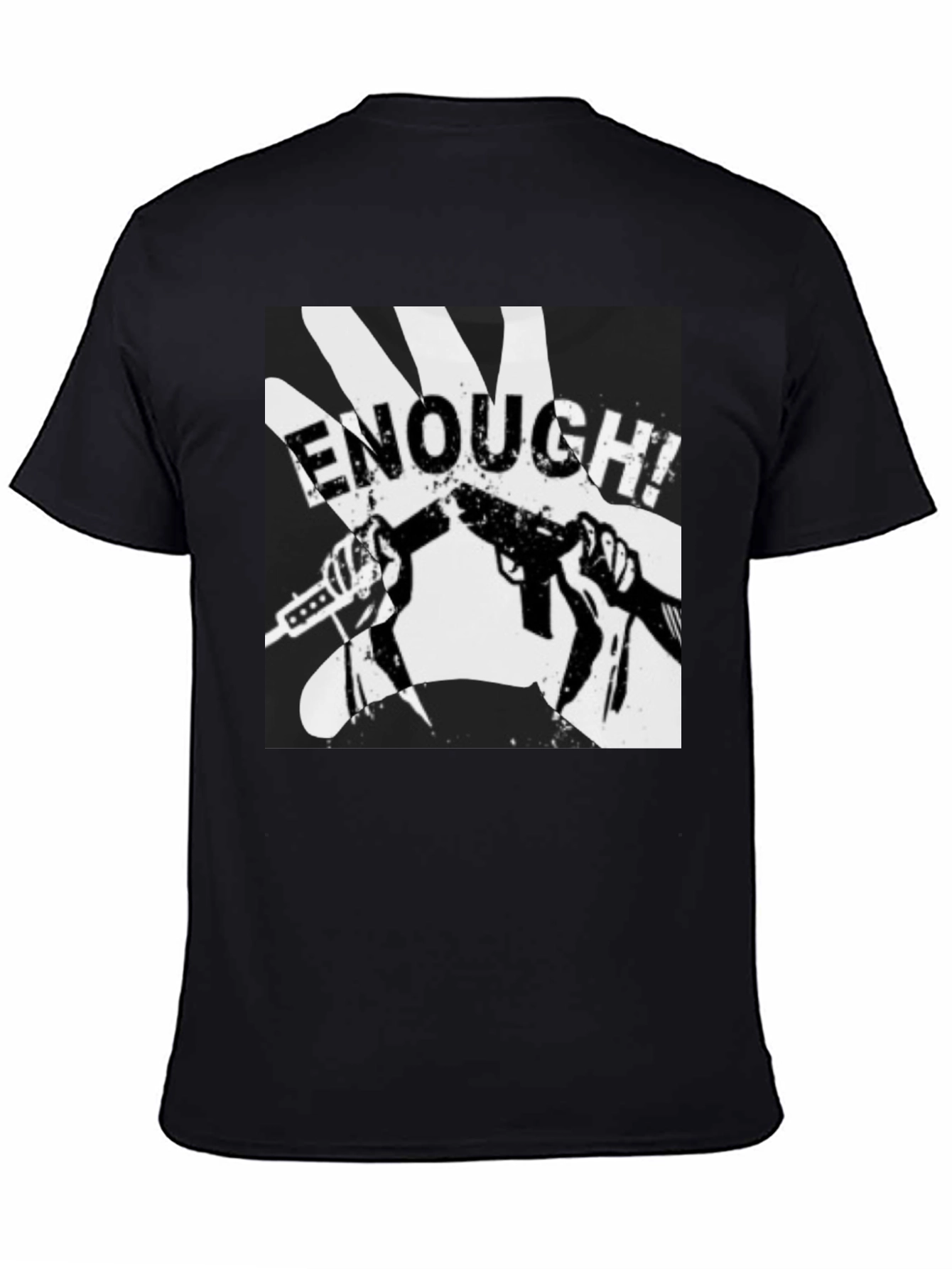 Enough! Graphic Tee - Black Cotton Blend