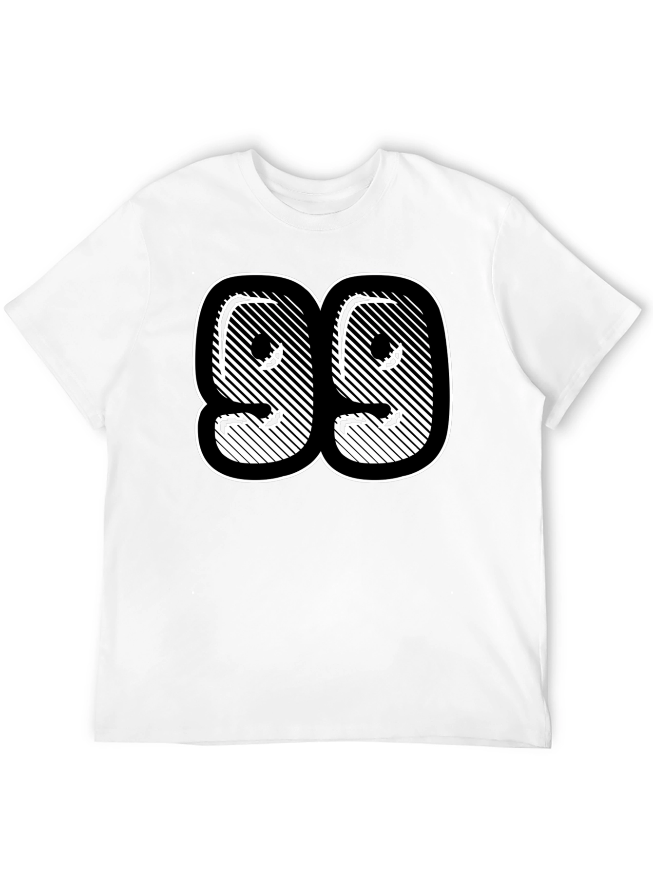 Black T-Shirt with Bold Number 99 Graphic