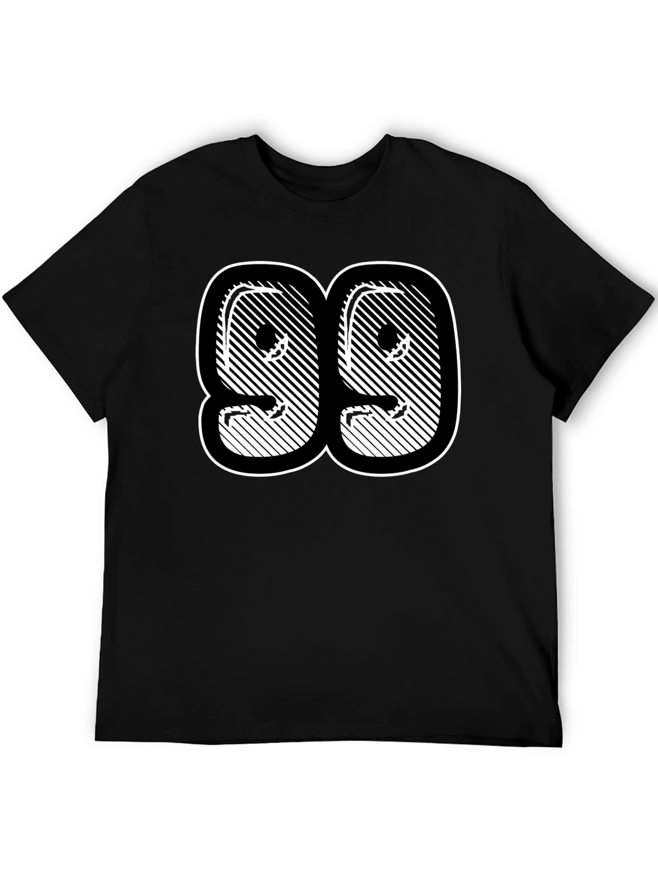 Black T-Shirt with Bold Number 99 Graphic
