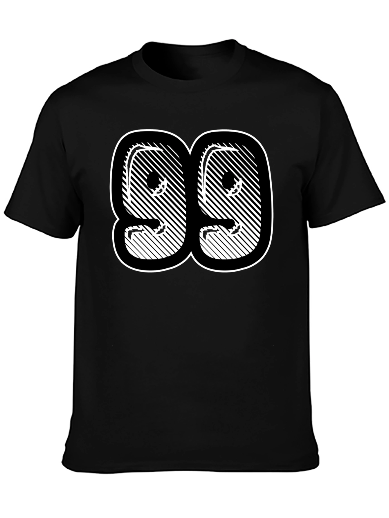 Black T-Shirt with Bold Number 99 Graphic