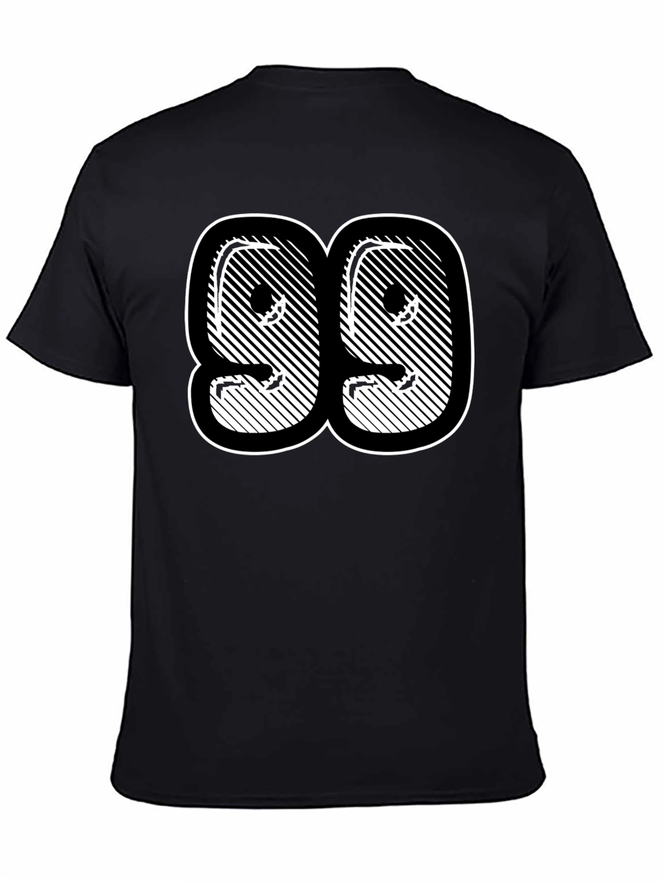 Black T-Shirt with Bold Number 99 Graphic
