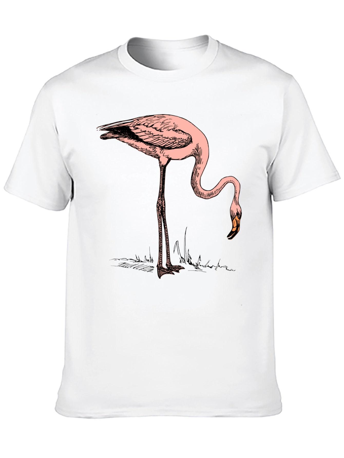 Black T-Shirt with Flamingo Graphic