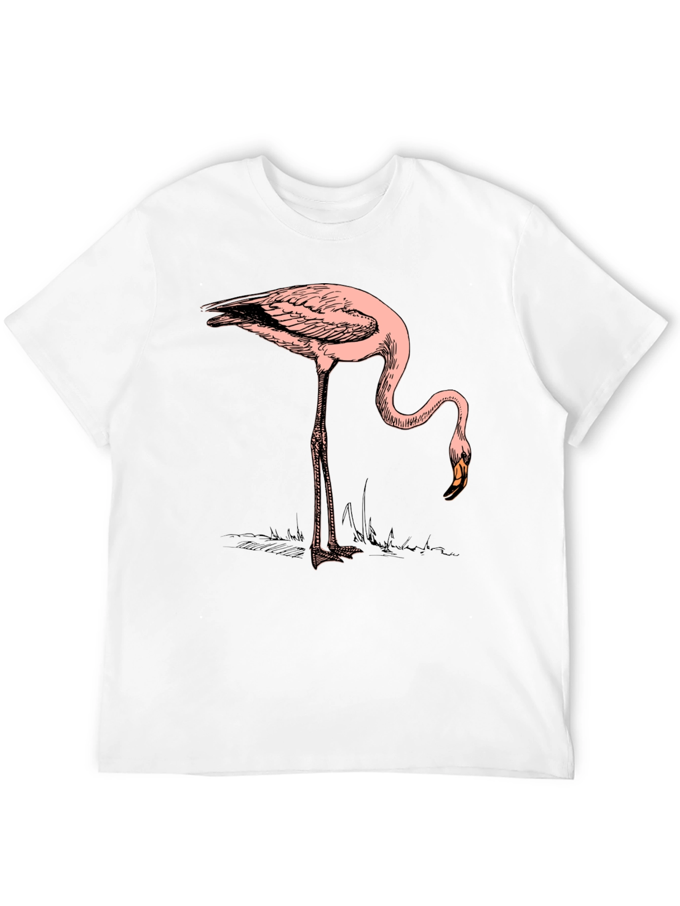 Black T-Shirt with Flamingo Graphic